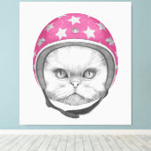 ペルシャ猫オートバイライダー キャンバスプリント (インサイチュ (ウッドフロア))