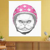 ペルシャ猫オートバイライダー キャンバスプリント (インサイチュ (リビング))