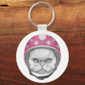 ペルシャ猫オートバイライダー キーホルダー (正面)
