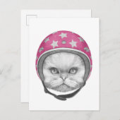 ペルシャ猫オートバイライダー ポストカード (正面/裏面)