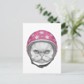 ペルシャ猫オートバイライダー ポストカード (スタンド正面)