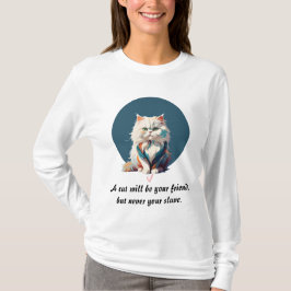 ペルシャ猫カラフルの飛び絵を描抽象芸術 Tシャツ