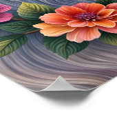 ペルシャ猫カラフルフローラ ポスター (角)