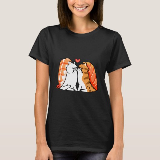 ペルシャ猫キス寿司 Tシャツ (正面)