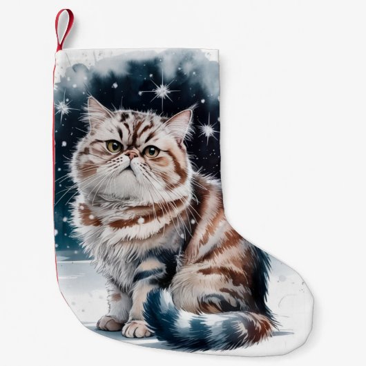 ペルシャ猫クリスマスクリスマスストッキング スモールクリスマスストッキング (正面)