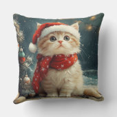 ペルシャ猫クリスマスヴィンテージビーチ クッション (裏面)