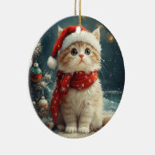 ペルシャ猫クリスマスヴィンテージビーチ セラミックオーナメント (右)