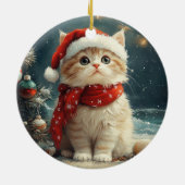 ペルシャ猫クリスマスヴィンテージビーチ セラミックオーナメント (裏面)