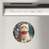 ペルシャ猫クリスマスヴィンテージビーチ マグネット (インサイチュ (食洗機))