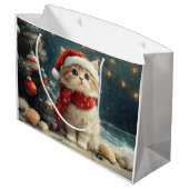 ペルシャ猫クリスマスヴィンテージビーチ ラージペーパーバッグ (裏面アングル)