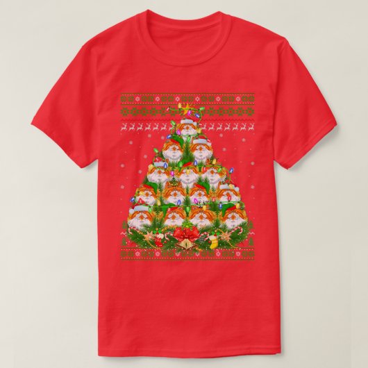 ペルシャ猫クリスマス照明ツリーペルシャ猫の醜いCh Tシャツ (デザイン正面)