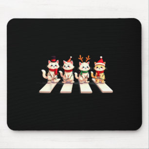 ペルシャ猫クロッシングロードクリスマス マウスパッド