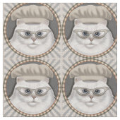 ペルシャ猫シェフ ファブリック (クローズアップ)