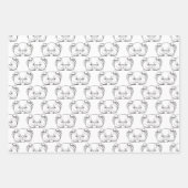 ペルシャ猫スケッチシームレス ラッピングペーパーシート (正面)