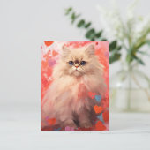 ペルシャ猫バレンタインデー ポストカード (スタンド正面)