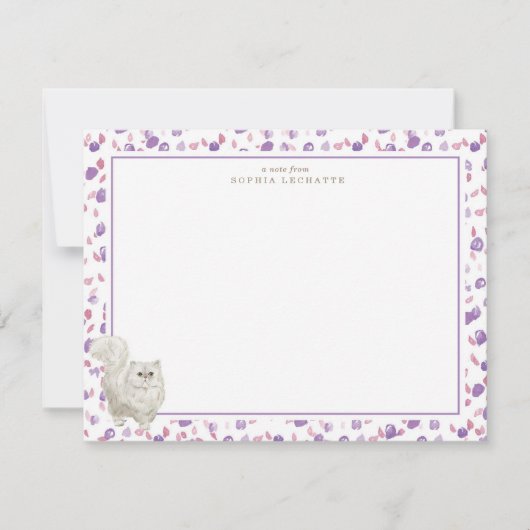 ペルシャ猫パーソナライズされた文具 ノートカード (正面)