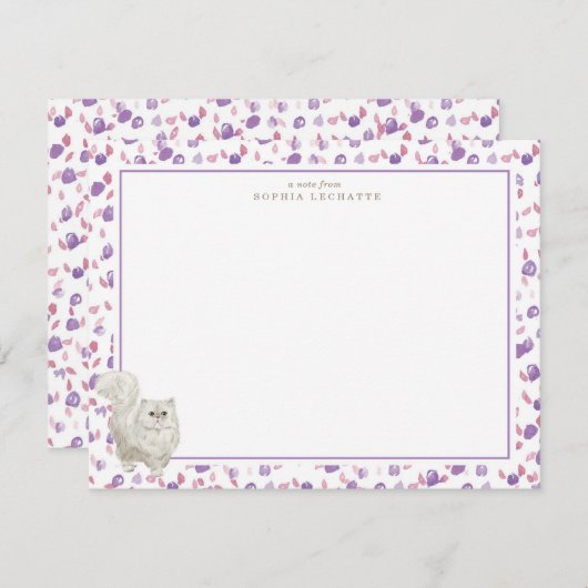 ペルシャ猫パーソナライズされた文具 ノートカード (正面/裏面)