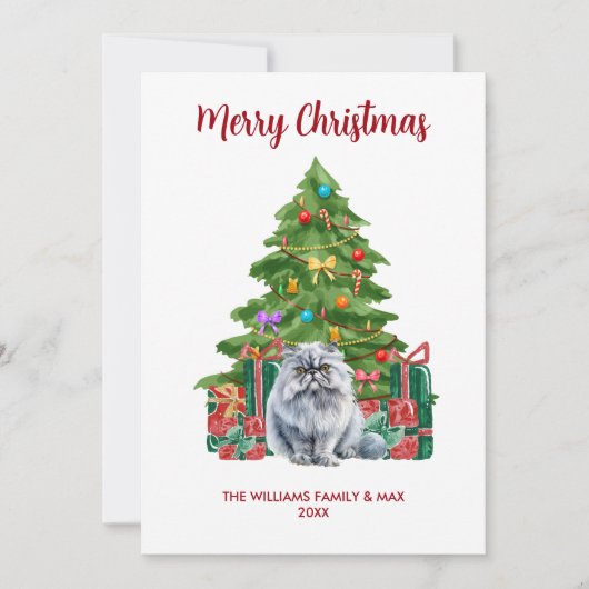 ペルシャ猫ファミリークリスマス シーズンカード (正面)