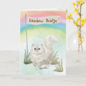 ペルシャ猫ペット悔やみや弔慰オーバーレインボーブリッジ カード (黄色い花)