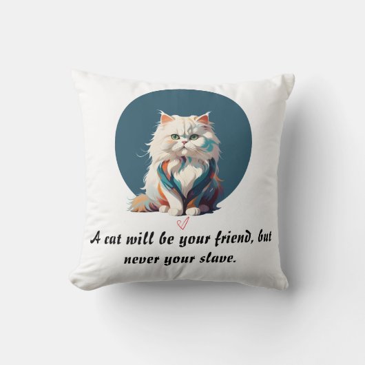 ペルシャ猫ポートレート装飾用クッション クッション (正面)