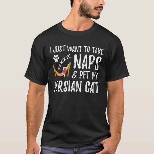 ペルシャ猫ママ昼寝猫アイディア Tシャツ (正面)