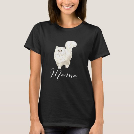 ペルシャ猫ママ猫ママ猫ママ現在の猫ママ Tシャツ (正面)