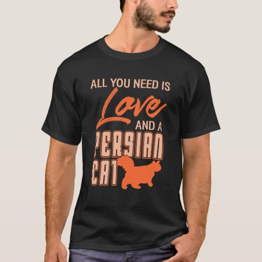 ペルシャ猫好きな人たちと一緒なら人生もっと楽しい Tシャツ (正面)