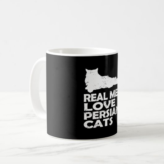 ペルシャ猫実在 – 男性はペルシャ猫を愛 コーヒーマグカップ (正面左)