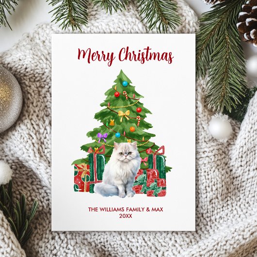 ペルシャ猫家族のクリスマス シーズンカード