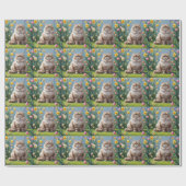 ペルシャ猫春の花絵を描ズ ラッピングペーパー (フラット)