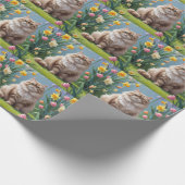 ペルシャ猫春の花絵を描ズ ラッピングペーパー (角)