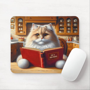 ペルシャ猫読の本 マウスパッド