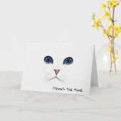 ペルシャ猫顔誕生日 カード (黄色い花)