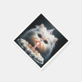 ペルシャ猫(お誕生日ケーキ) スタンダードカクテルナプキン (角)