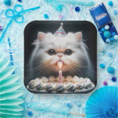 ペルシャ猫(お誕生日ケーキ) ペーパープレート (パーティー)