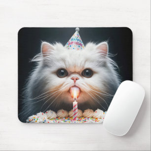 ペルシャ猫(お誕生日ケーキ) マウスパッド