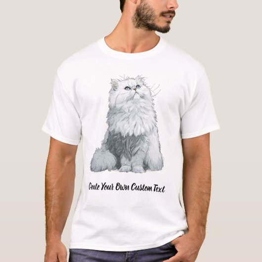 ペルシャ猫 オリジナルカスタムテキスト Tシャツ (正面)