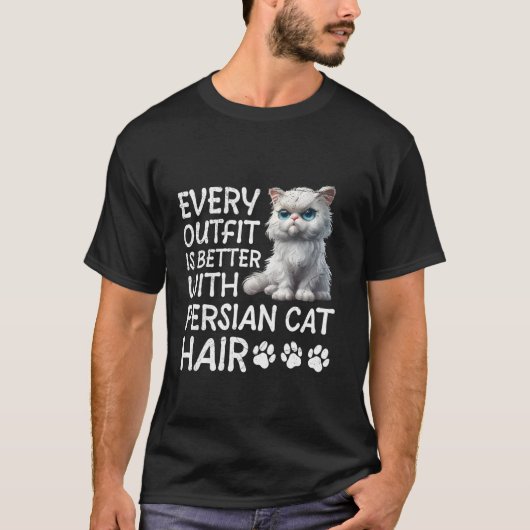 ペルシャ猫 ペルシャ猫がいるとどのコーデも完璧に Tシャツ (正面)