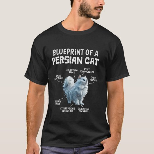 ペルシャ猫 ペルシャ猫の設計図 楽しい猫 D Tシャツ (正面)