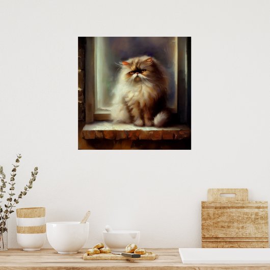 ペルシャ猫 ポスター (キッチン)