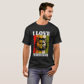 ペルシャ猫 レトロ ペルシャ猫大好き Tシャツ (正面フル)