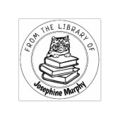 ペルシャ猫、図書館の本 ラバースタンプ (インプリント)