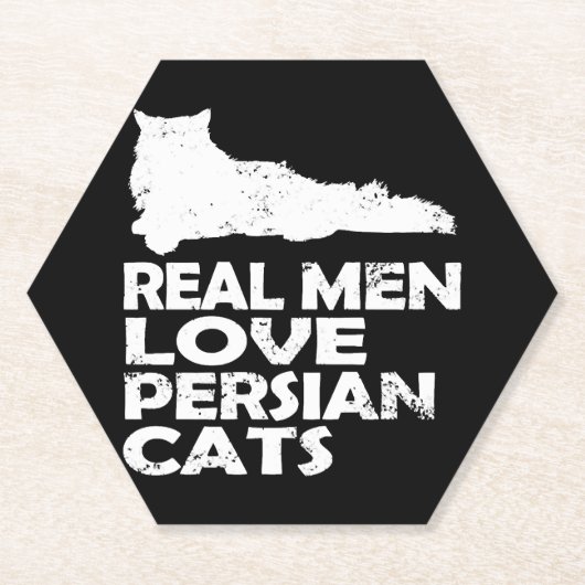 ペルシャ猫 - 本物の男はペルシャ猫が大好き ペーパーコースター (正面)