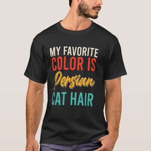 ペルシャ猫 私のお気に入りの色 ペルシャ猫の毛 V Tシャツ (正面)