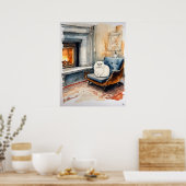 ペルシャ猫 – Cat Artプリント ポスター (キッチン)