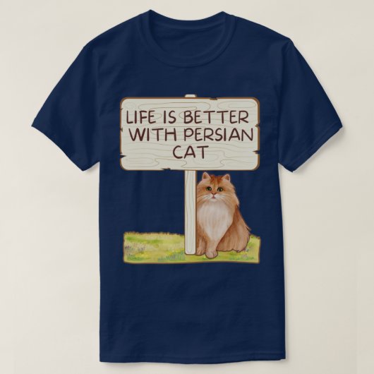 ペルシャ猫 Tシャツ (デザイン正面)