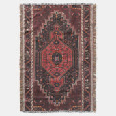 ペルシャ絨毯イースタンアクセントヴィンテージトルコレトロ スローブランケット (正面縦)