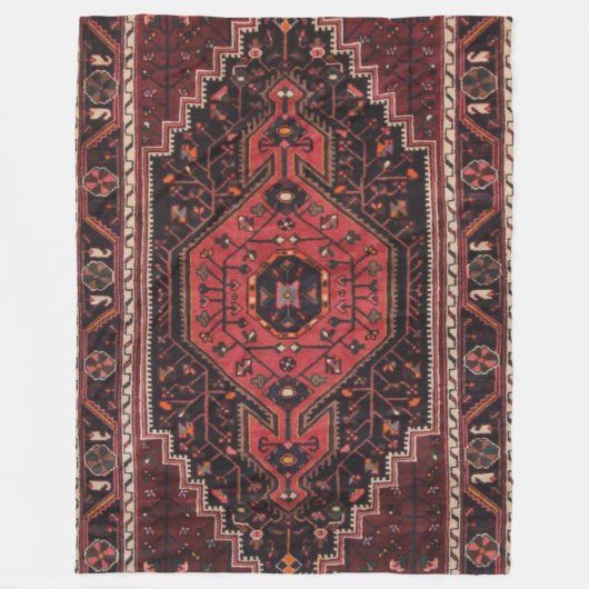 ペルシャ絨毯イースタンアクセントヴィンテージトルコレトロ フリースブランケット (正面)