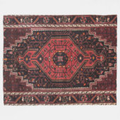 ペルシャ絨毯イースタンアクセントヴィンテージトルコレトロ フリースブランケット (正面(横))