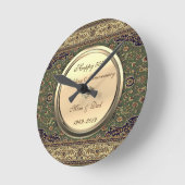 ペルシャ絨毯ダイヤモンド50周年結婚記念日 ラウンド壁時計 (傾斜)